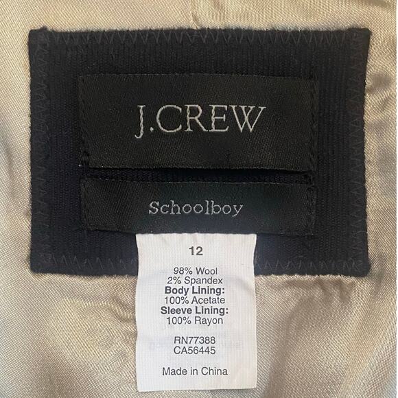 J. Crew Schoolboy Wool Blazer Jacket Navy Blue Size 12 Academia Preppy Classic - Picture 2 of 7